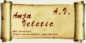Anja Veletić vizit kartica